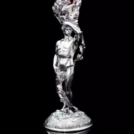 Хрустальные бокалы для вина "Адам и Ева" бордовые, на 2 персоны